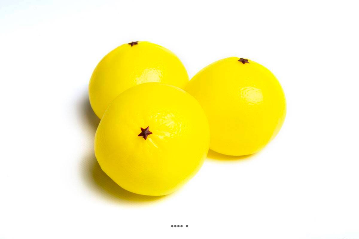 Artificielles - Pamplemousse artificiel en lot de 3 en Plastique soufflé D 100 mm - Imagen 2