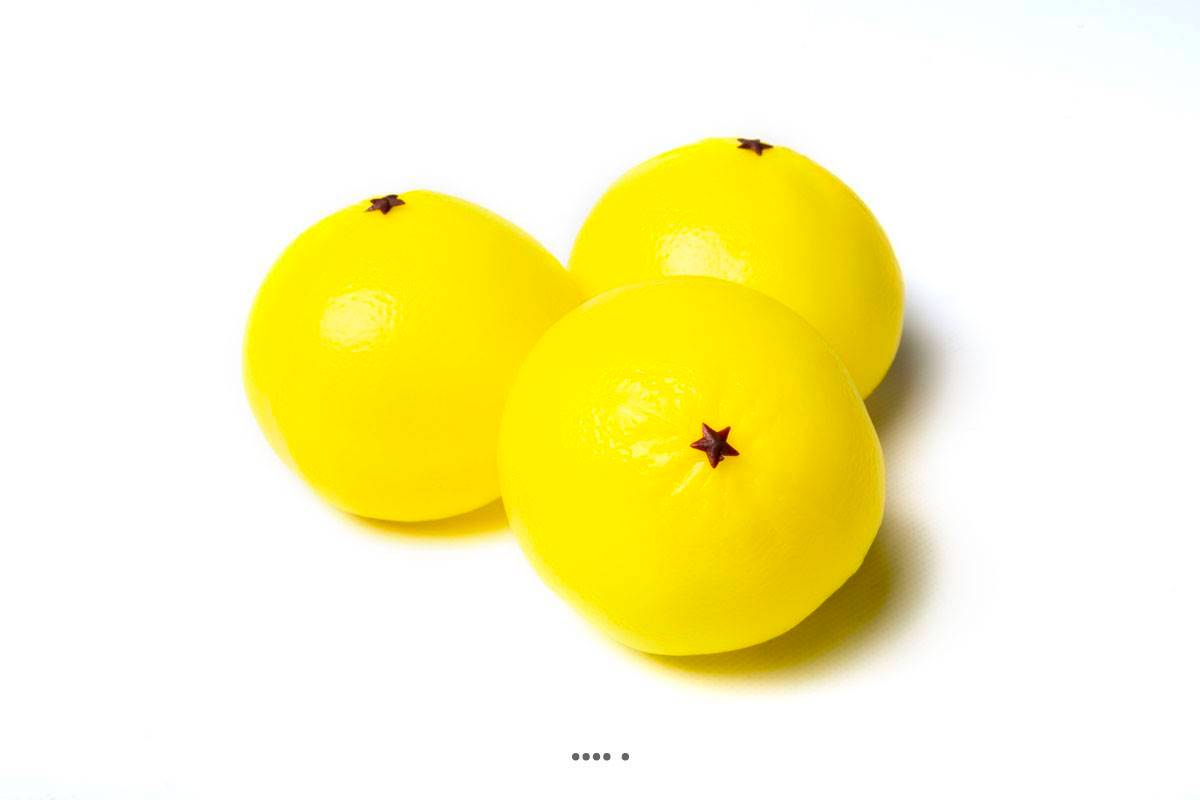 Artificielles - Pamplemousse artificiel en lot de 3 en Plastique soufflé D 100 mm - Imagen 1