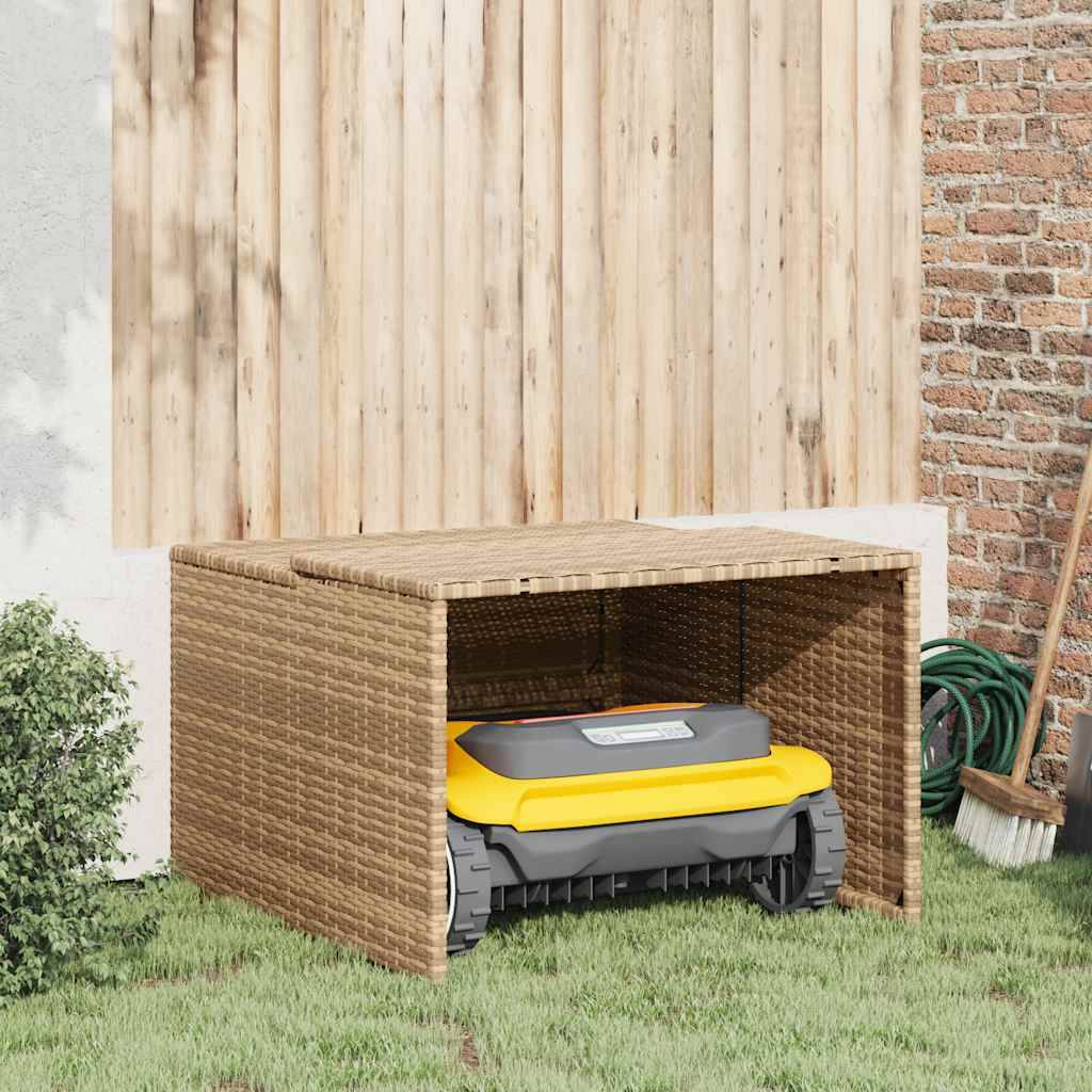 PANGIVO - Abri pour robot tondeuse résine tressée beige 90 x 86 x 57 cm - PANGIVO