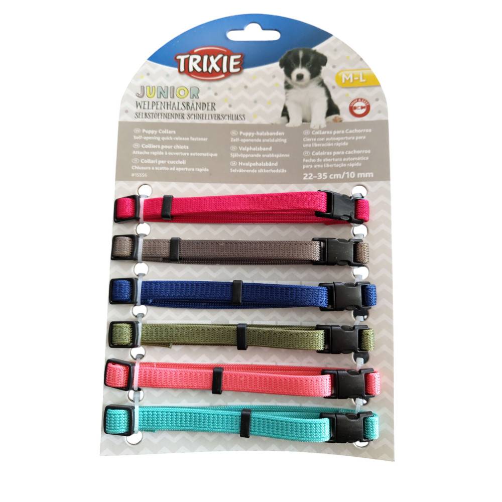 Trixie - Trixie - 6 colliers M-L  22 à 35 cm x10 mm pour chiot couleurs différentes - Imagen 2