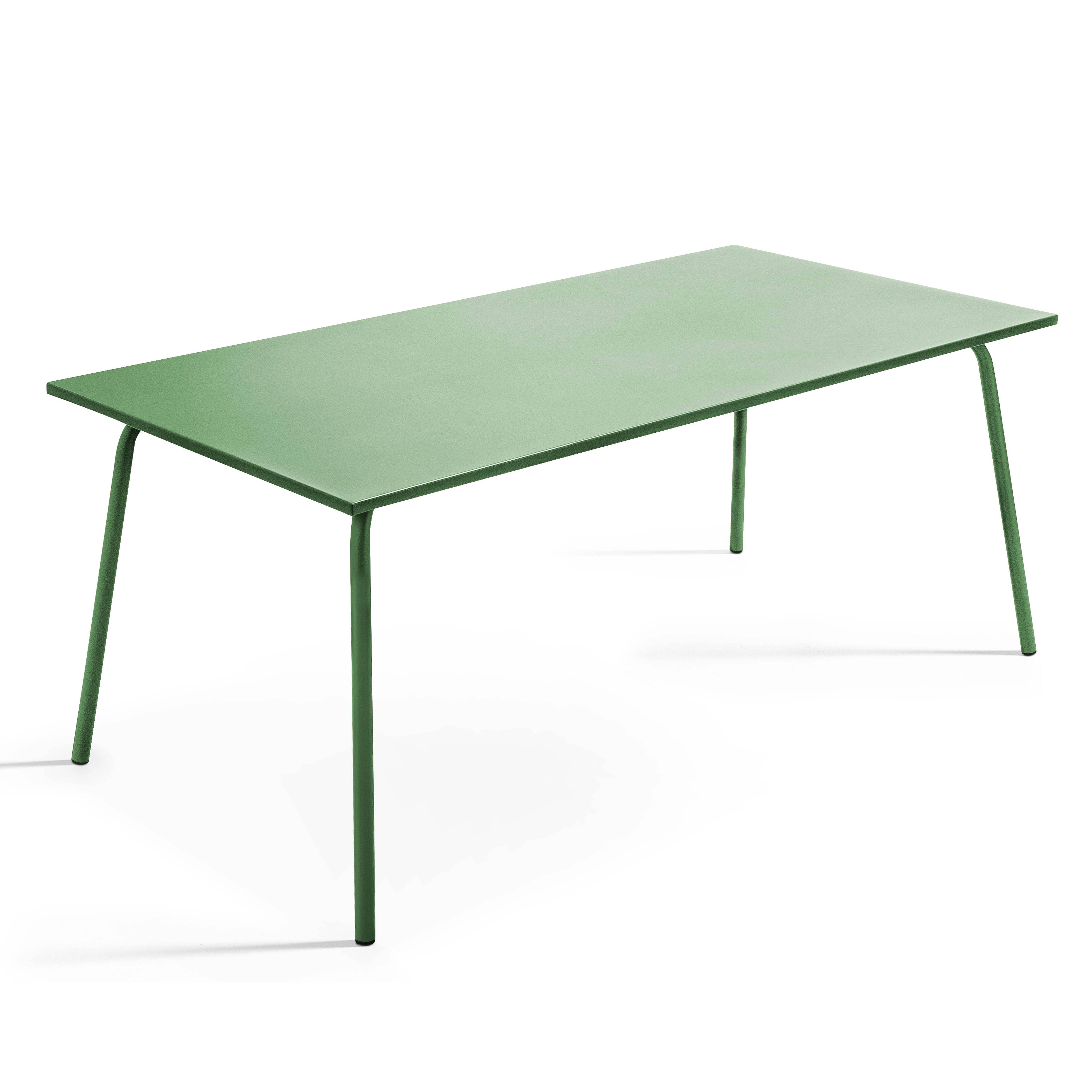 Oviala - Ensemble table de jardin et 8 fauteuils en métal vert cactus Palavas - Oviala - Imagen 5
