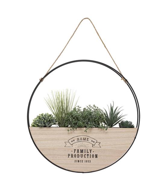 Plantes vertes artificielles dans Suspension en Bois et Métal - Image 4