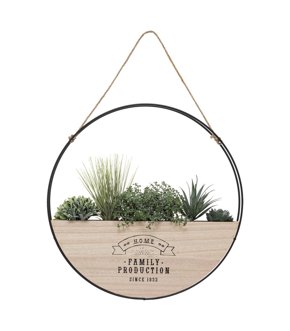 Plantes vertes artificielles dans Suspension en Bois et Métal - Image 4