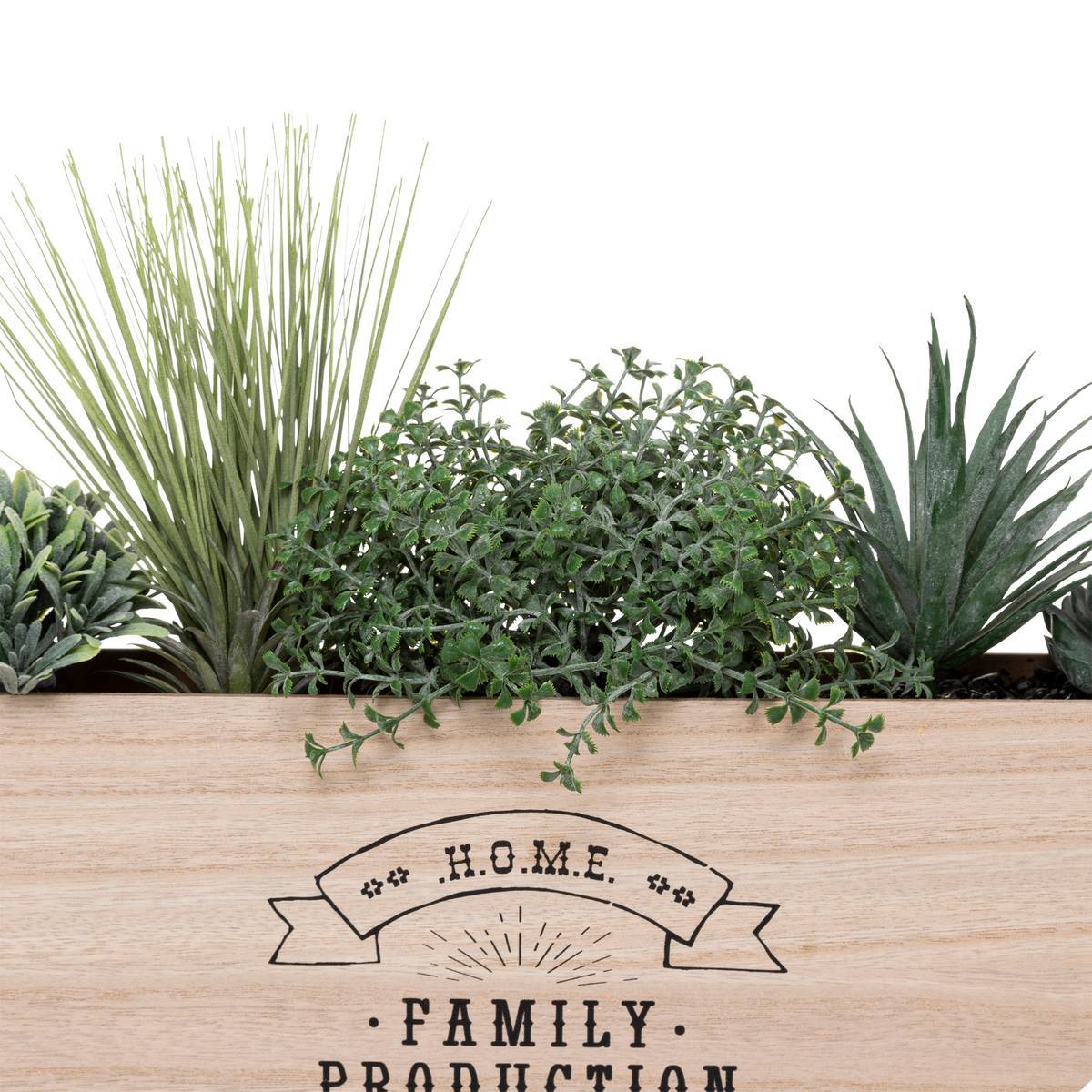 Atmosphera - Plante artificielle suspendue "Krista" en bois et métal D44cm - Atmosphera Créateur d'intérieur - Imagen 2