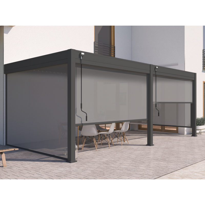 Chalet & Jardin - Pergola bioclimatique - Ombréa - adossée - 3x6M - Anthracite - Version 2 - 300x600x258 cm - Image 7