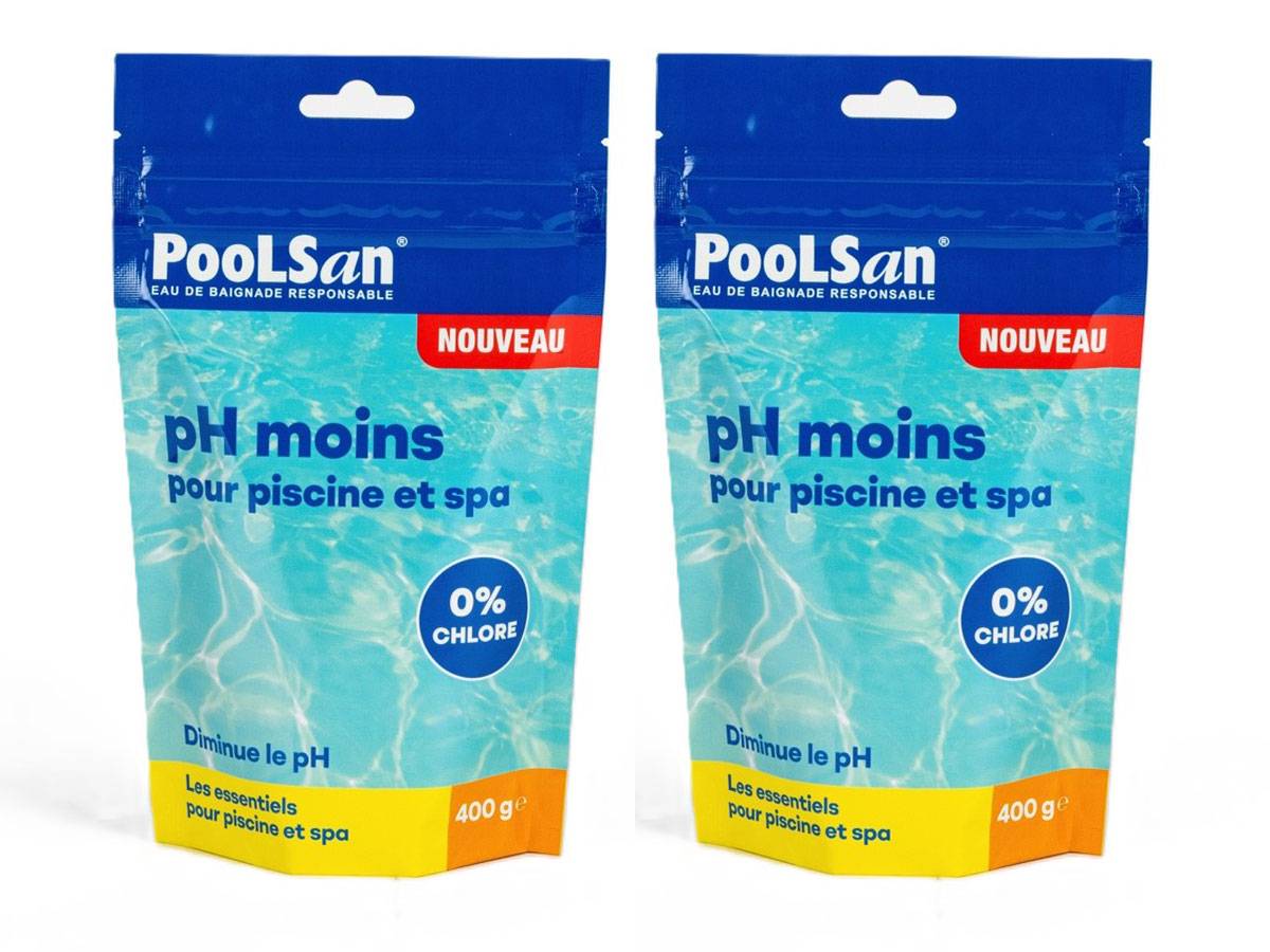 Poolsan - BSI - Pack Poolsan - pH Moins - Poudre - Pour Diminuer Et Stabiliser Le pH de l'Eau - Idéal Pour Piscine Et Spa - 800g - Imagen 1