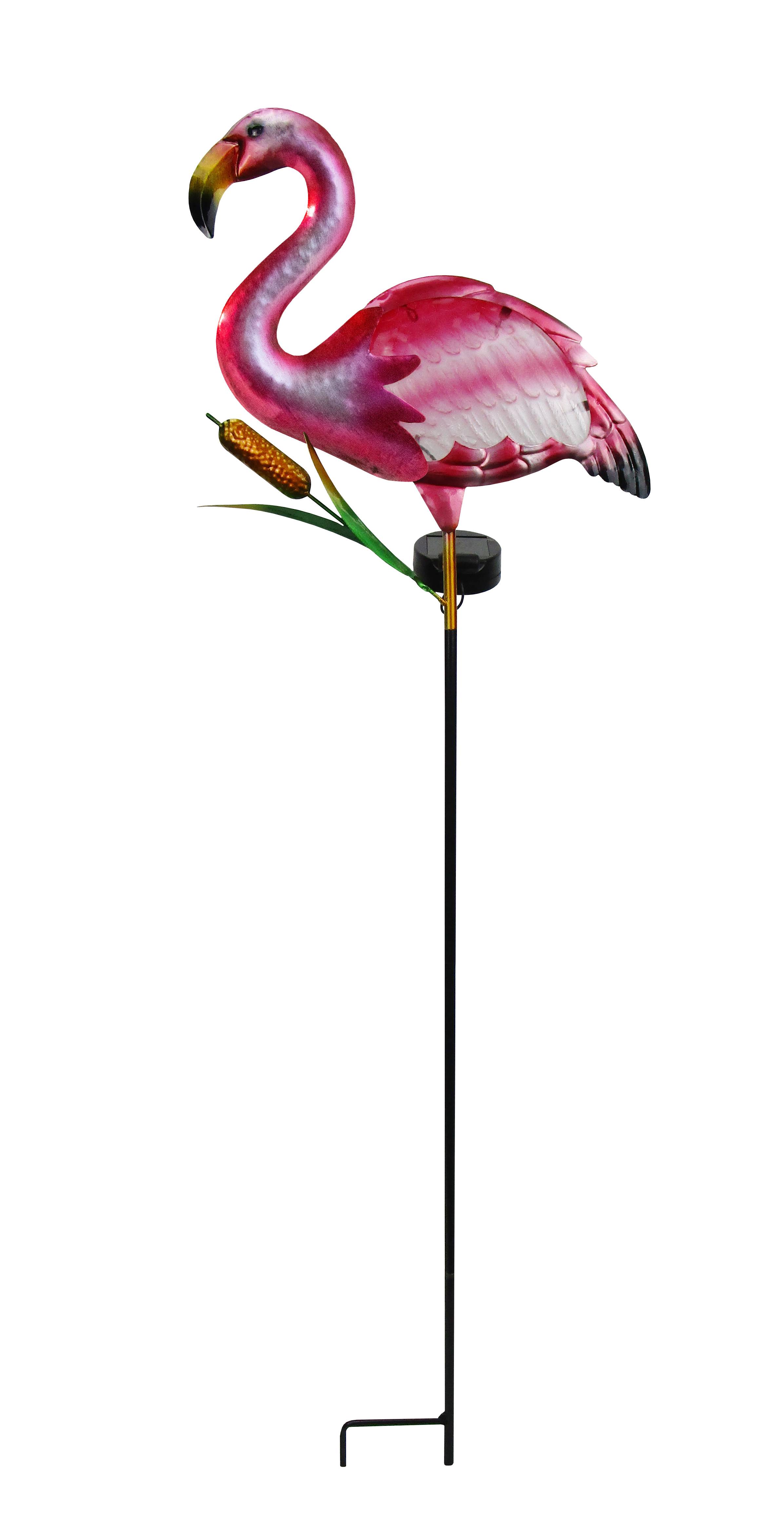 Grande lampe solaire flamand rose EZ Solar GL1044EZ - Imagen 2