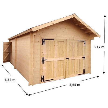 Garage en bois Vendôme 18.97 m² - Imagen 4