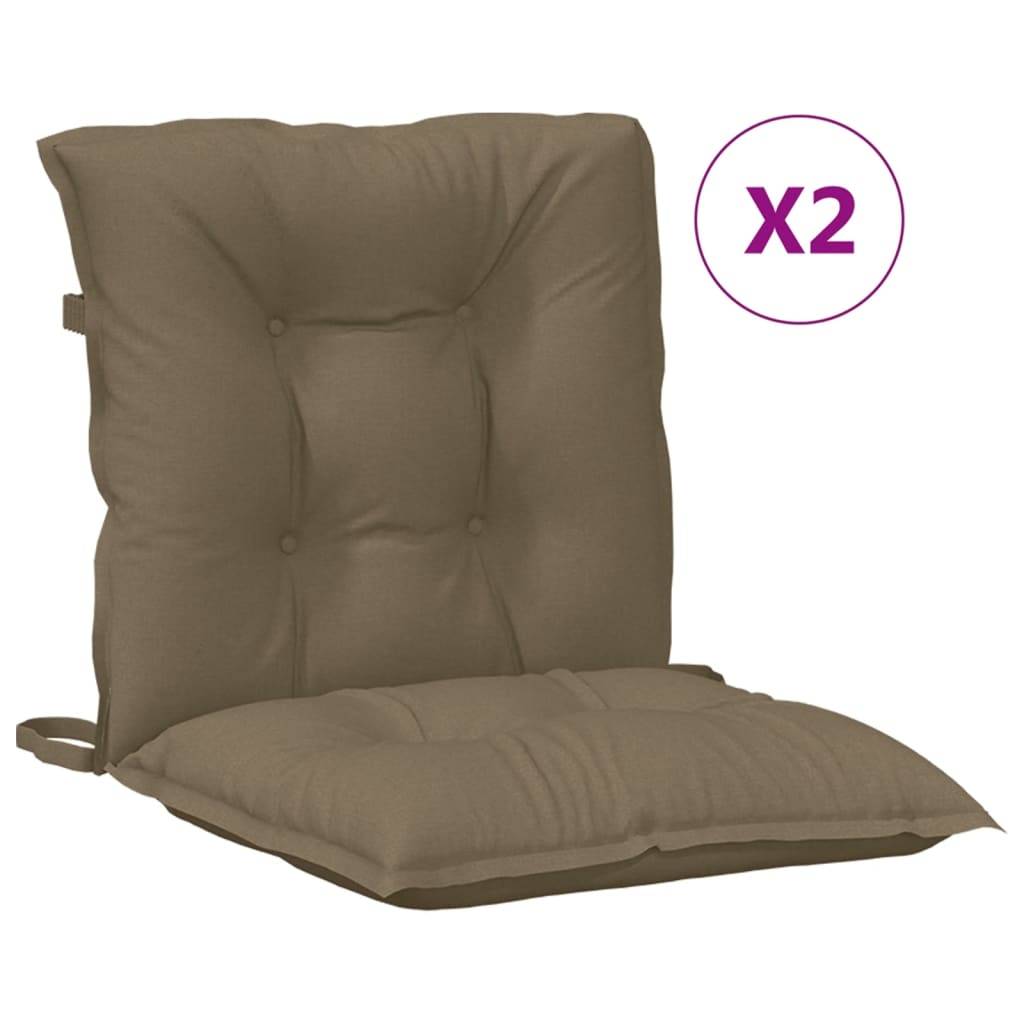 Coussins de chaise dossier bas polyester taupe mélangé 100 x 50 x 7 cm - PANGIVO - Image 2