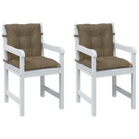 Coussins de chaise dossier bas polyester taupe mélangé 100 x 50 x 7 cm - PANGIVO - Image 1