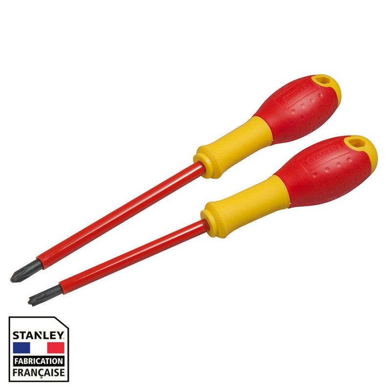 stanley - Jeu de 2 tournevis STANLEY FATMAX borniers isolés 1000V - phillips Stanley - Image 1