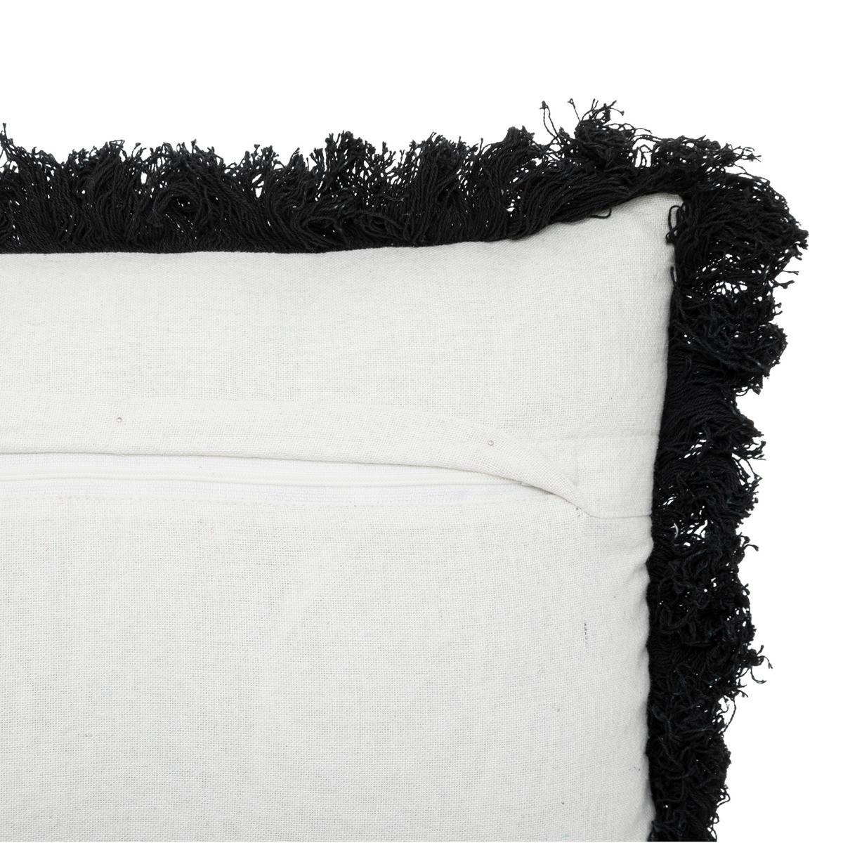 Coussin décoratif Blanc & Noir motifs colorés en bouclettes de Coton 30 x 50 cm - Imagen 2
