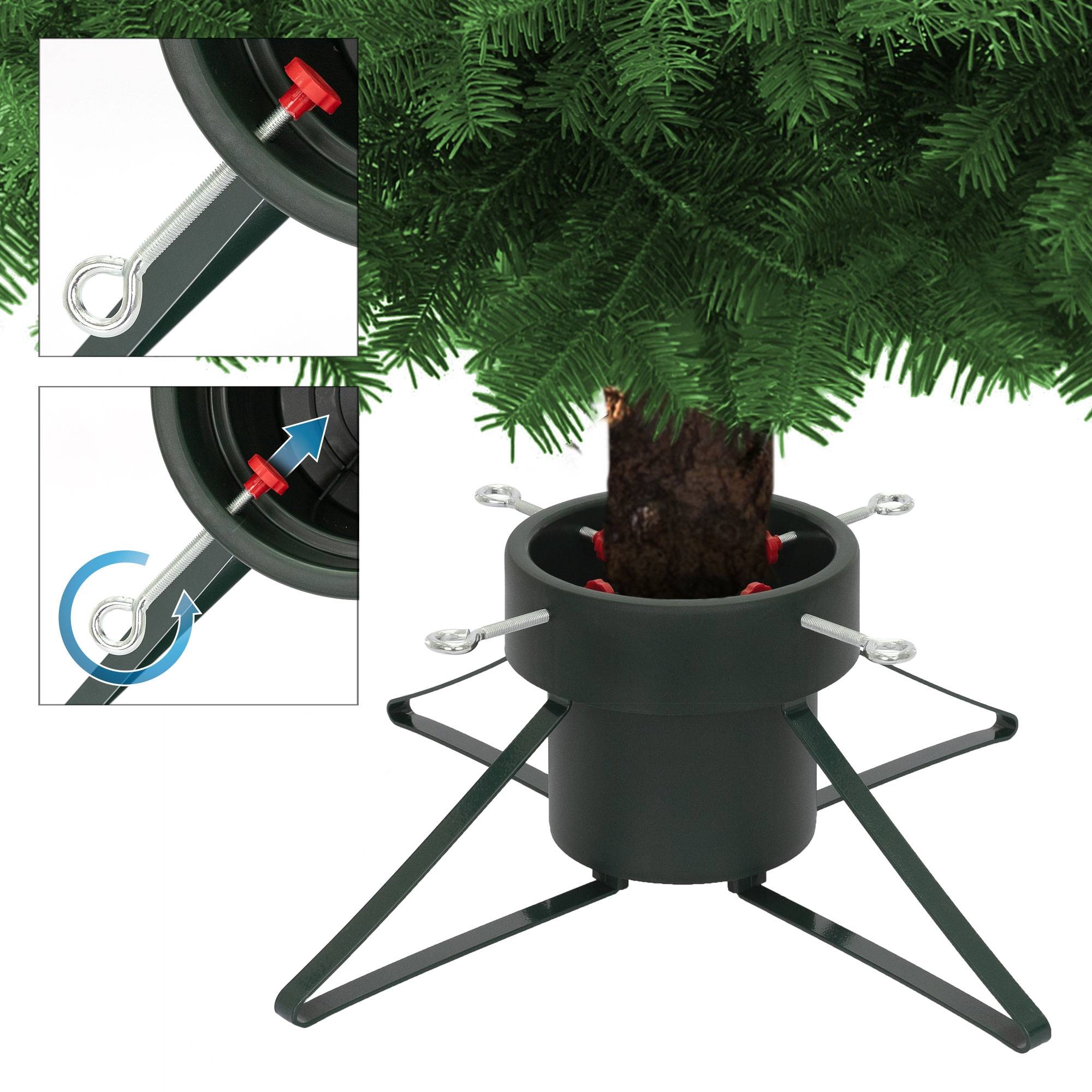 Ecd-Germany - Pieds de sapin de Noël en métal vert foncé 42 cm support réglable d'arbre 2,5 m - Imagen 3