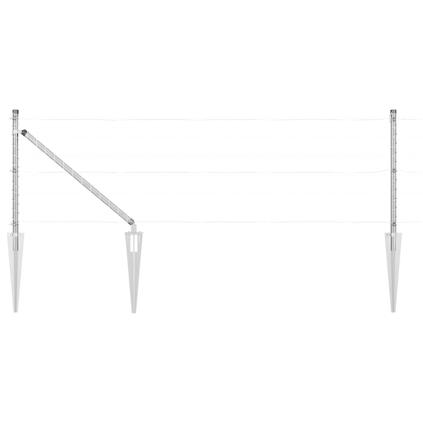 Poteau de clôture acier galvanisé gris 3,2 x 3,2 x 105 cm, Poids :80.4kg - PANGIVO - Image 2