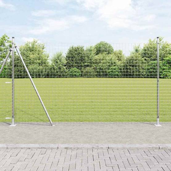 Poteau clôture acier galvanisé gris 3,2 x 3,2 x 170 cm - PANGIVO - Image 1