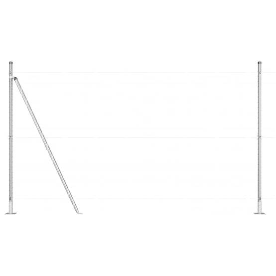 Poteau clôture acier galvanisé gris 3,2 x 3,2 x 170 cm - PANGIVO - Image 2