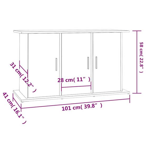 Meuble Aquarium Bois Ingénierie avec Rangement 6 Portes pour Salon Gris Béton - ComfortXL Outdoor Living - Image 5