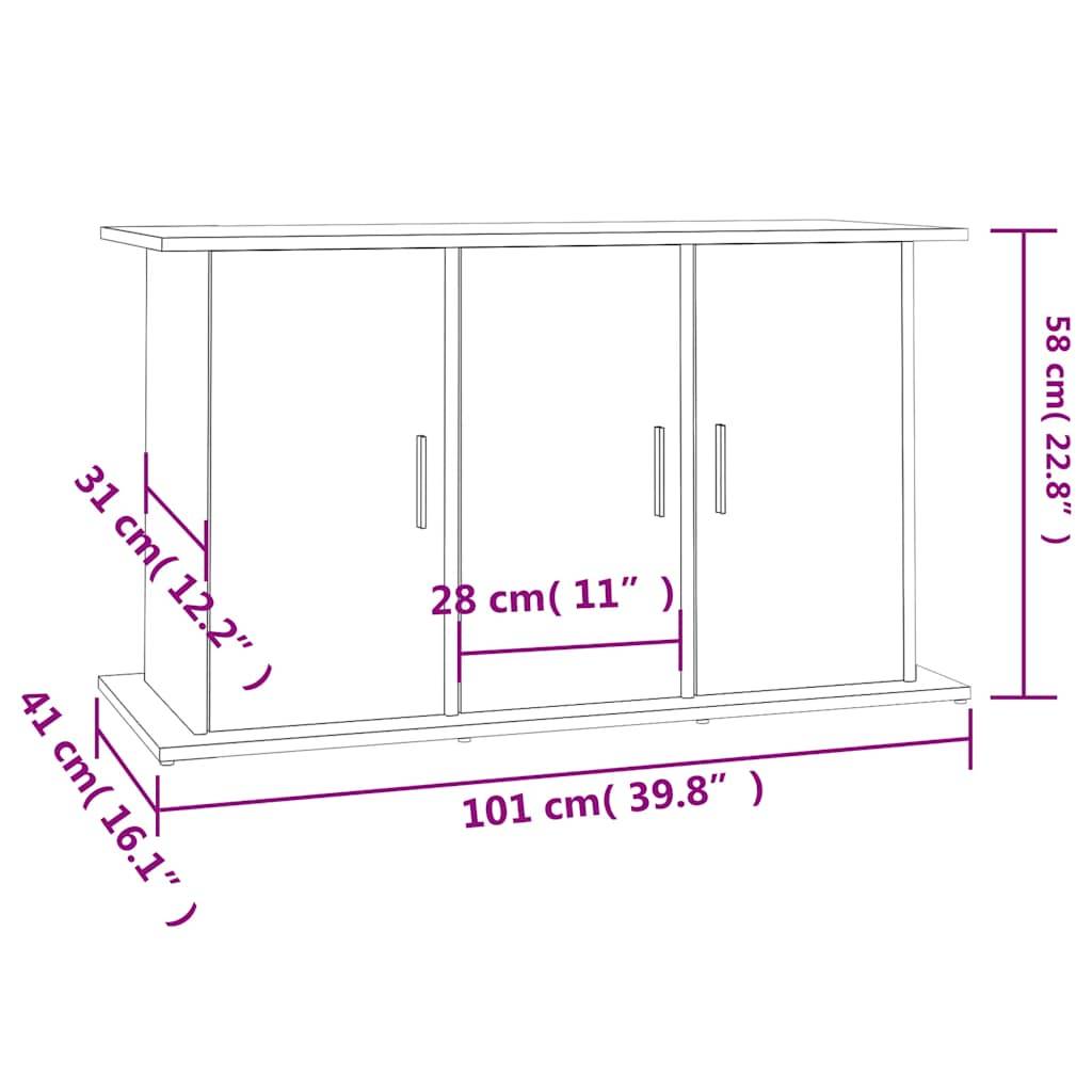 Meuble Aquarium Bois Ingénierie avec Rangement 6 Portes pour Salon Gris Béton - ComfortXL Outdoor Living - Image 5