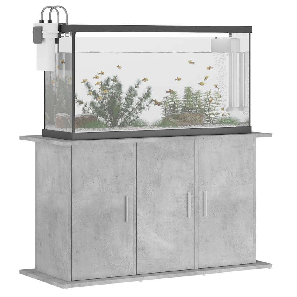 Meuble Aquarium Bois Ingénierie avec Rangement 6 Portes pour Salon Gris Béton - ComfortXL Outdoor Living - Image 4