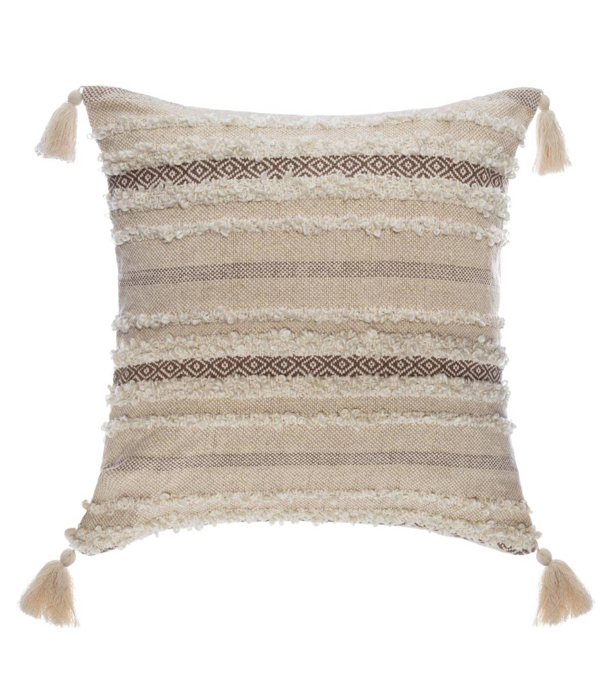 Coussin déhoussable Brillant avec Pompons 59 x 59 cm - Imagen 1
