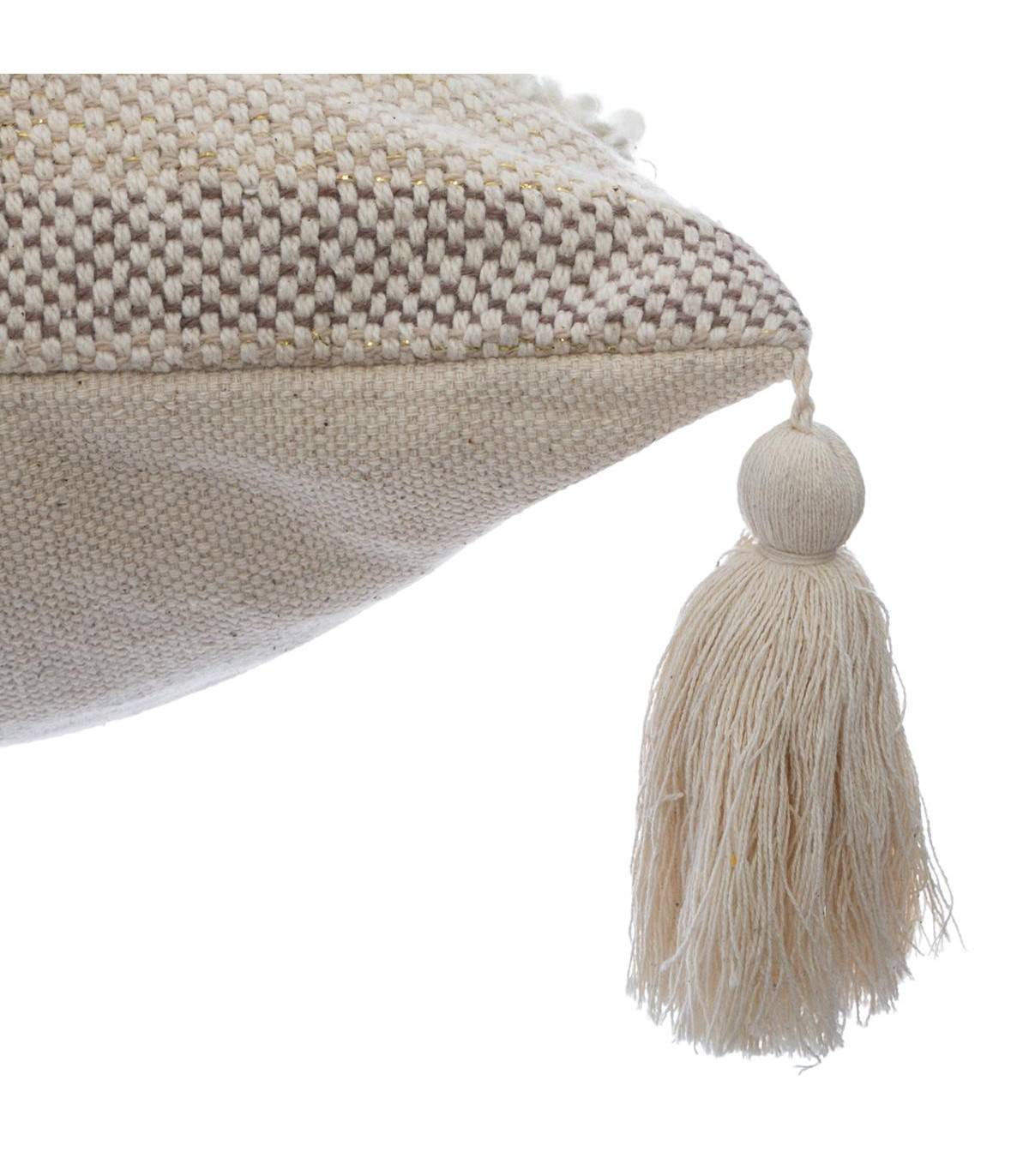 Coussin déhoussable Brillant avec Pompons 59 x 59 cm - Imagen 4