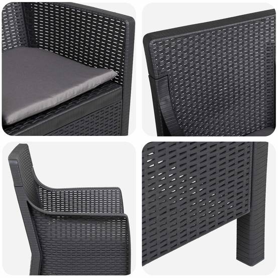 Fauteuil polypropylène anthracite 54 x 55 x 89 cm - PANGIVO - Image 4