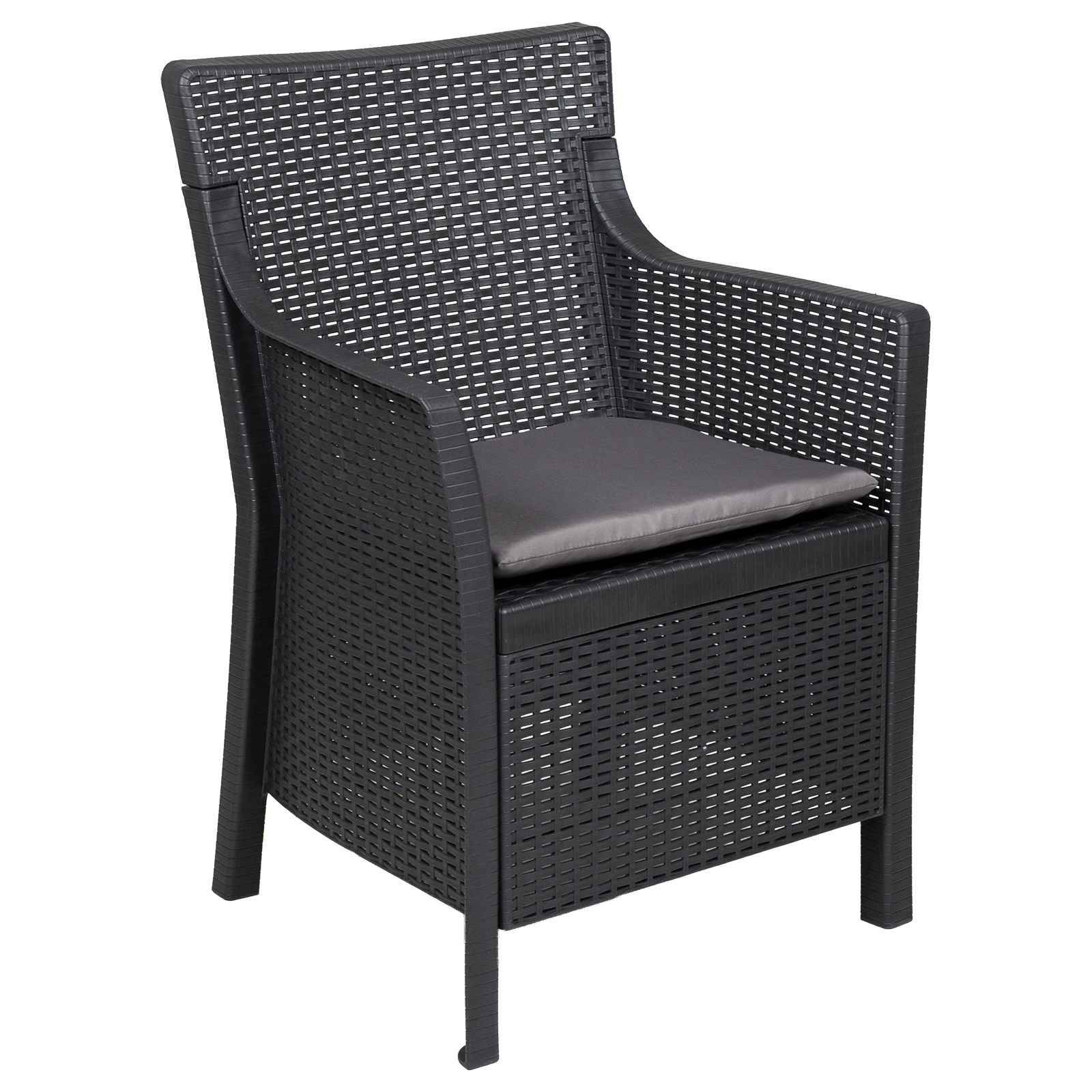 Fauteuil polypropylène anthracite 54 x 55 x 89 cm - PANGIVO - Image 2