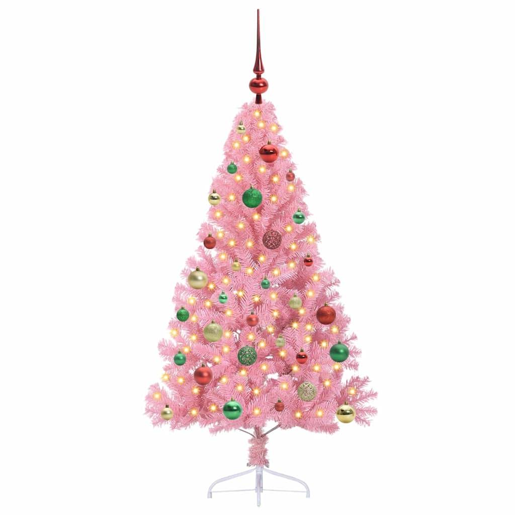 Vidaxl - Sapin de Noël artificiel pré-éclairé Rose 150 cm PVC vidaXL 3397071 - Image 4