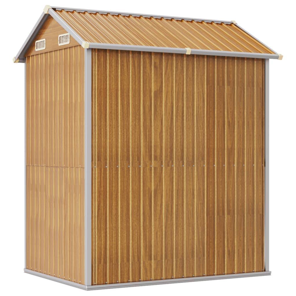 Helloshop26 - Abri de jardin cabane cabanon maison de stockage remise extérieur hangar outils robuste clair 192 x 152,5 x 237 cm acier galvanisé marron - Imagen 5