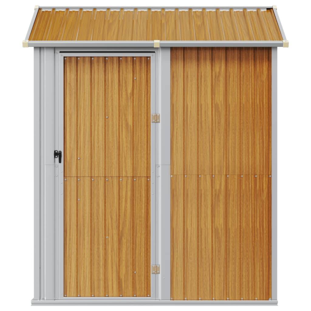 Helloshop26 - Abri de jardin cabane cabanon maison de stockage remise extérieur hangar outils robuste clair 192 x 152,5 x 237 cm acier galvanisé marron - Imagen 3