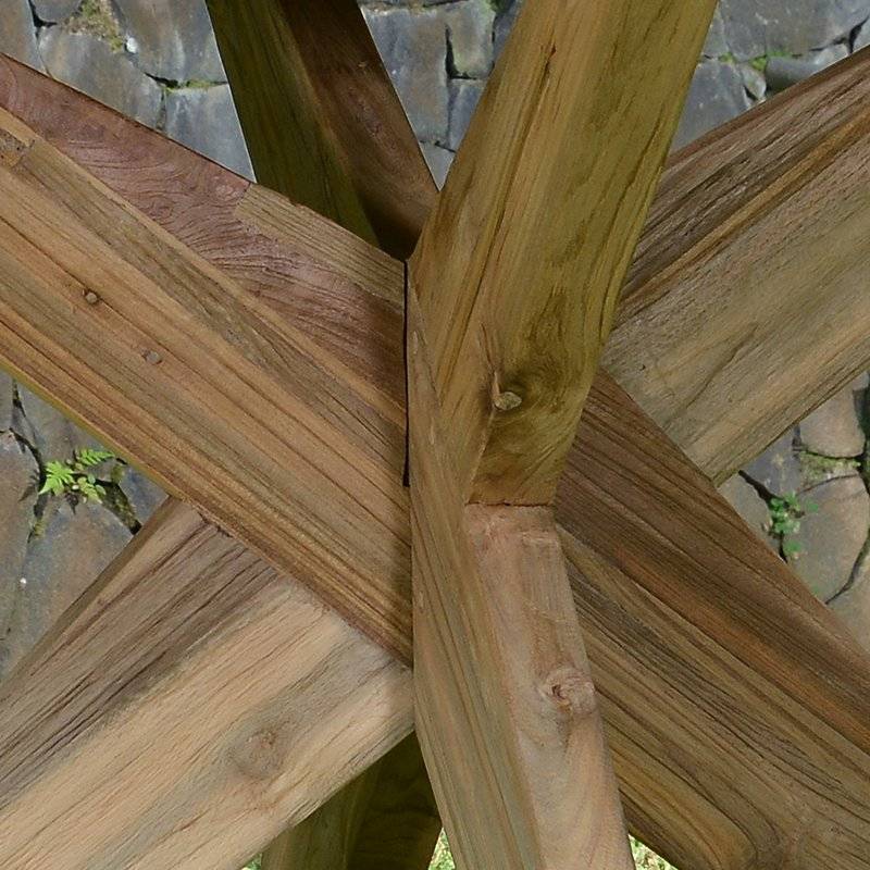 Table ronde en teck recyclé D 135 cm Sakai - Gecko Jardin - Imagen 4