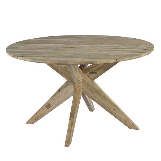 Table ronde en teck recyclé D 135 cm Sakai - Gecko Jardin - Imagen 2