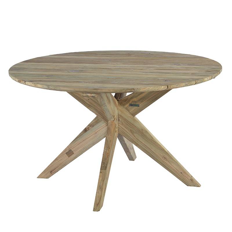 Table ronde en teck recyclé D 135 cm Sakai - Gecko Jardin - Imagen 2