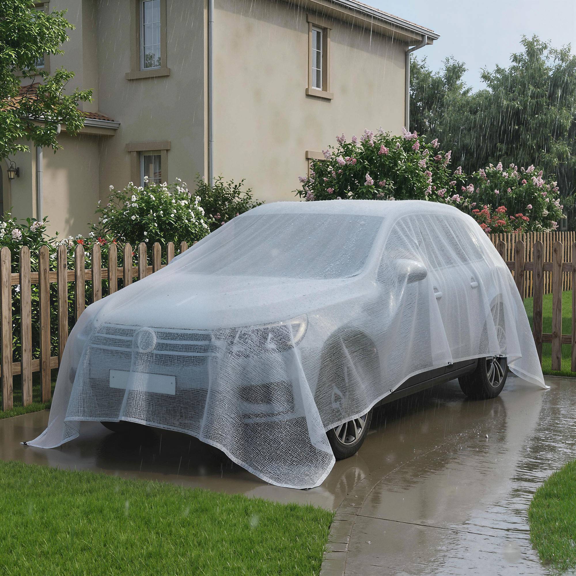 ComfortXL - Bâche de protection imperméable en polyéthylène blanc 4 x 6 m 140 g/m² pour jardin et mobilier extérieur
