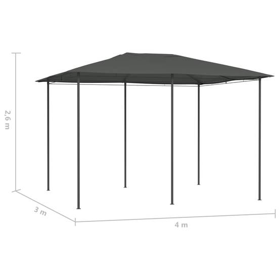 Pergola Jardin - Tonnelle de jardin - Belvédère 3x4x2,6 m Anthracite 160 g/m² MI33 - Image 4