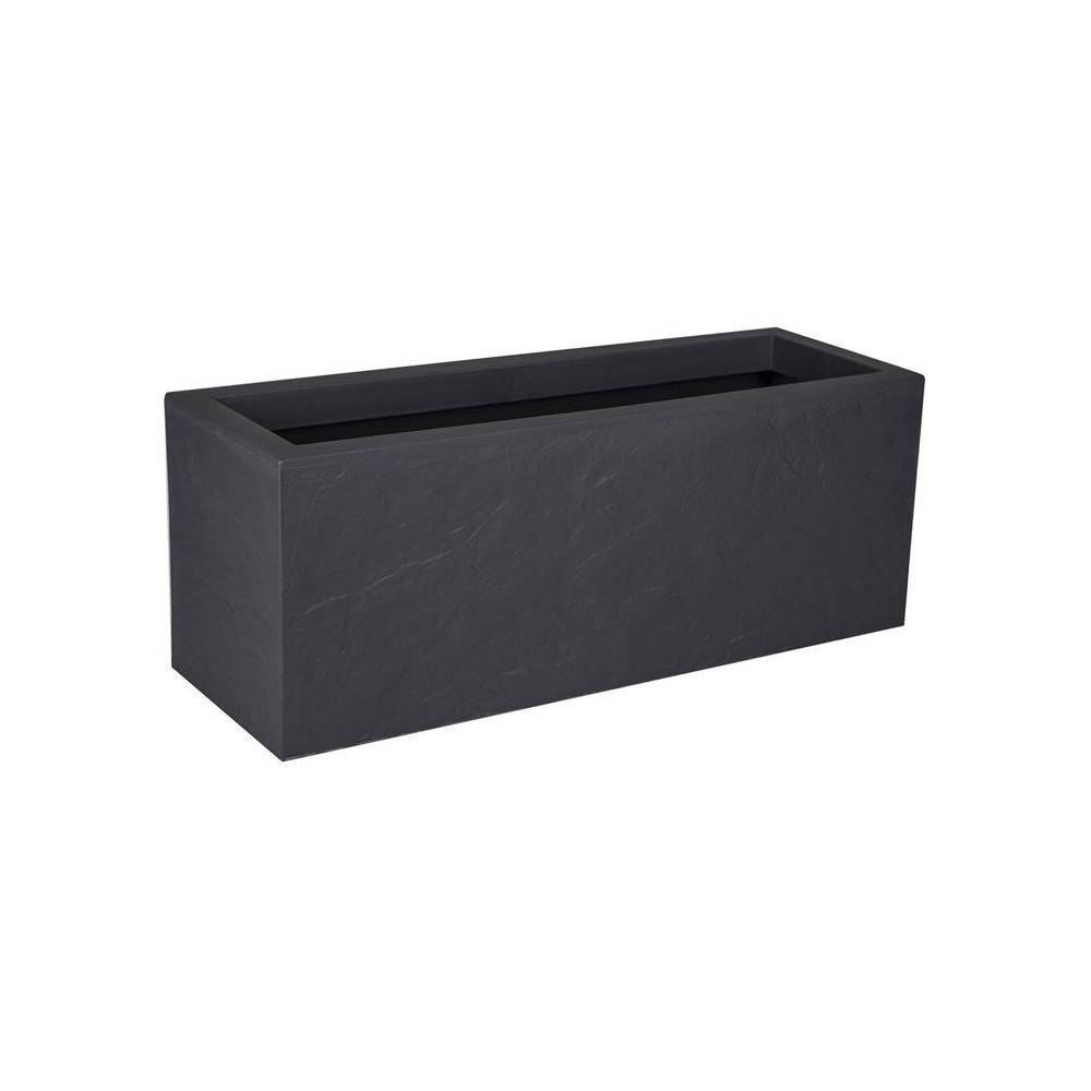 Eda - Balconniere - Eda - Volcania Up - 25 L - Intérieur/extérieur - Décor Pierre - 59 X 19,5 X 22,8 Cm - Gris Anthracite - Image 1