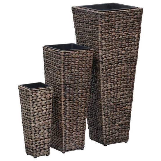Jardinière | Lits surélevés 3 pcs Jacinthe d'eau Marron foncé - Image 2