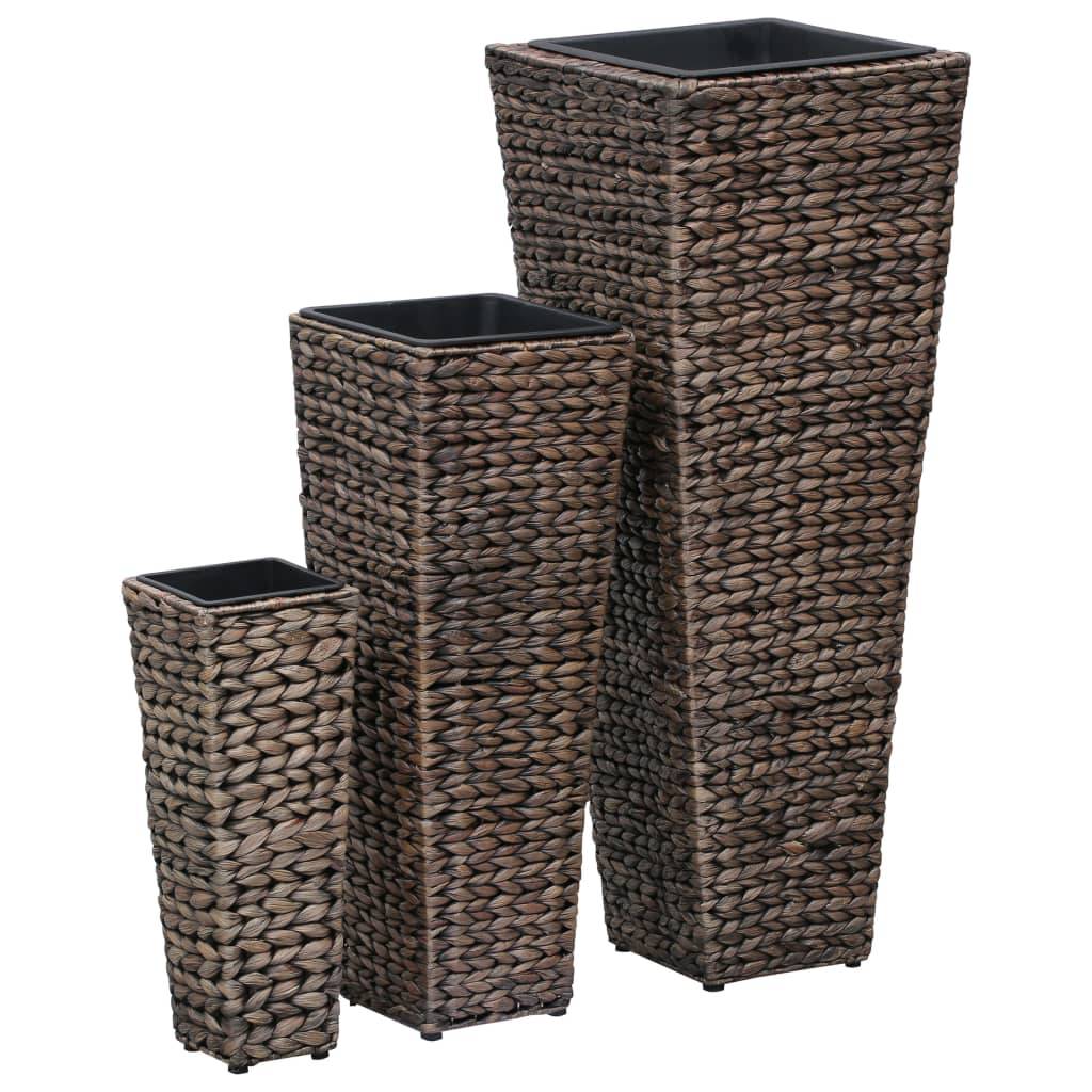 Jardinière | Lits surélevés 3 pcs Jacinthe d'eau Marron foncé - Image 2