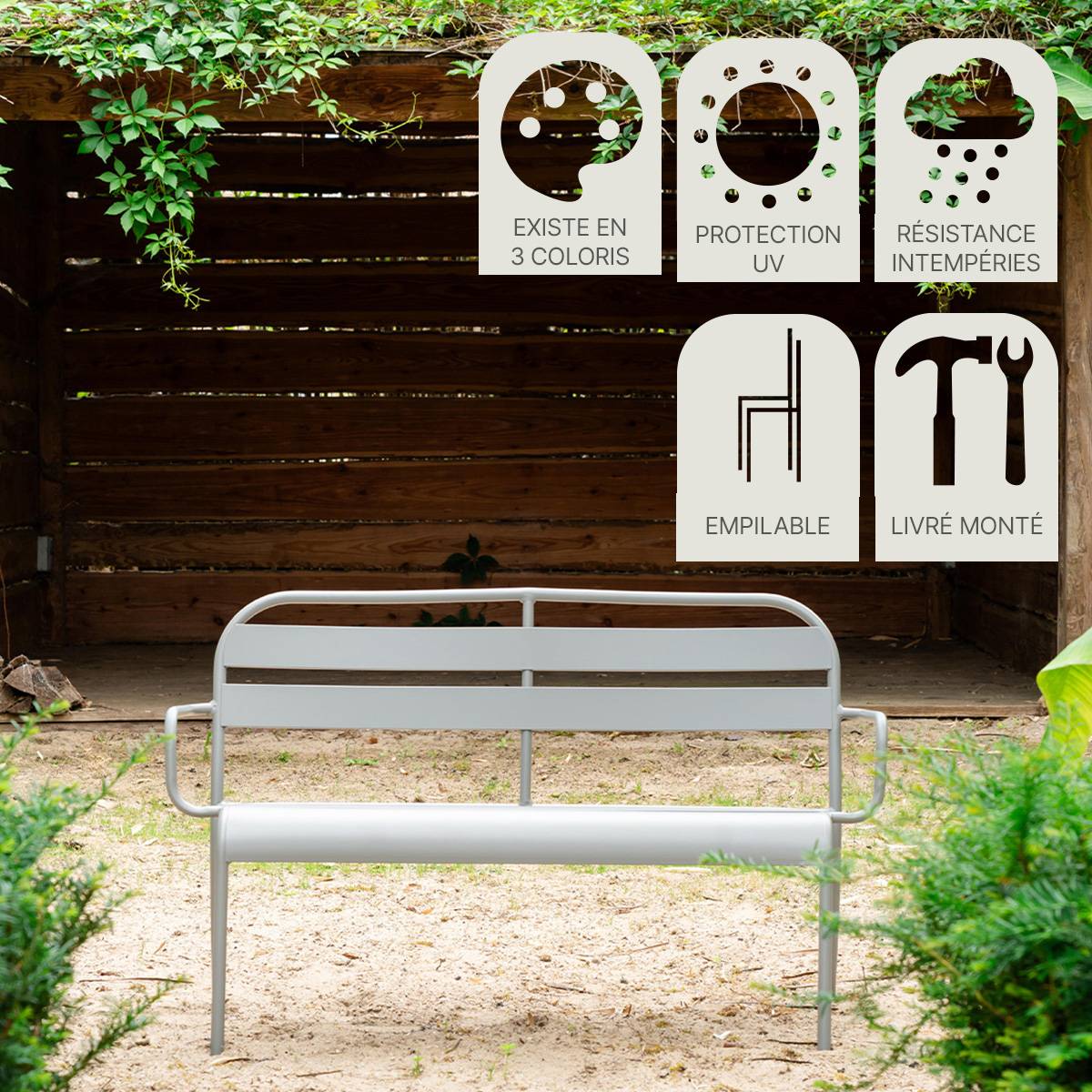 Wilsa Garden - Banc de jardin en aluminium Soha - Imagen 9