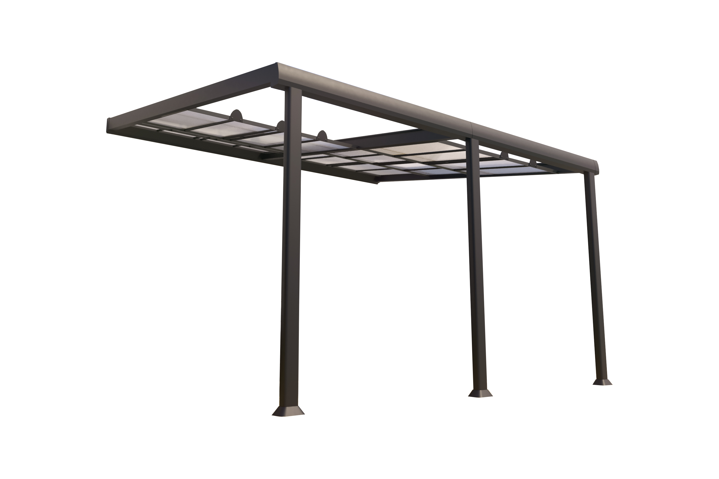 Couleurs du monde - Athezza - Pergola adossée en aluminium 3,5x4m et panneaux coulissants polycarbonate - Couleurs du Monde - Imagen 2