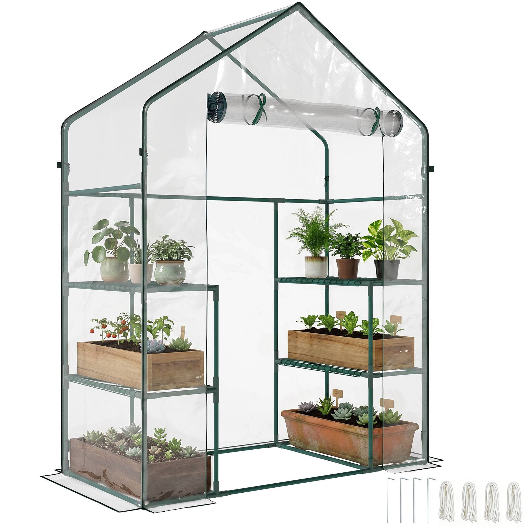 ComfortXL - Serre de jardin PE verte 142 x 73 x 195 cm avec étagères protection plantes - ComfortXL Outdoor Living