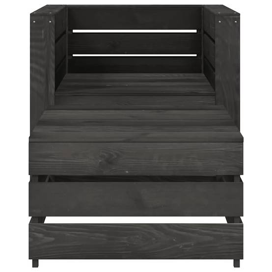 Salon de jardin palette 2 pcs | Mobilier d'extérieur Bois de pin imprégné de gris Maison Chic - Image 3