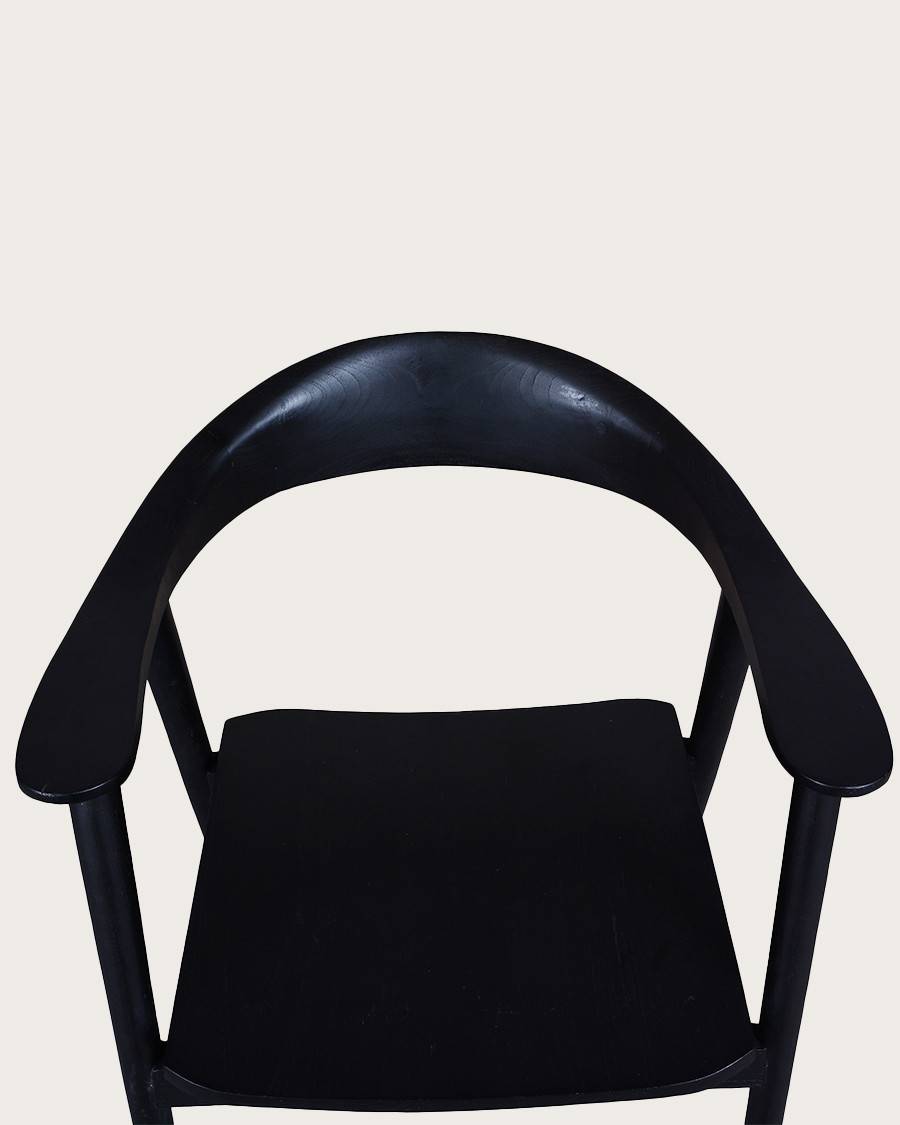 Dewi - Lot de 2 Chaise Dewi en teck massif noir - UNIQKA - Imagen 8
