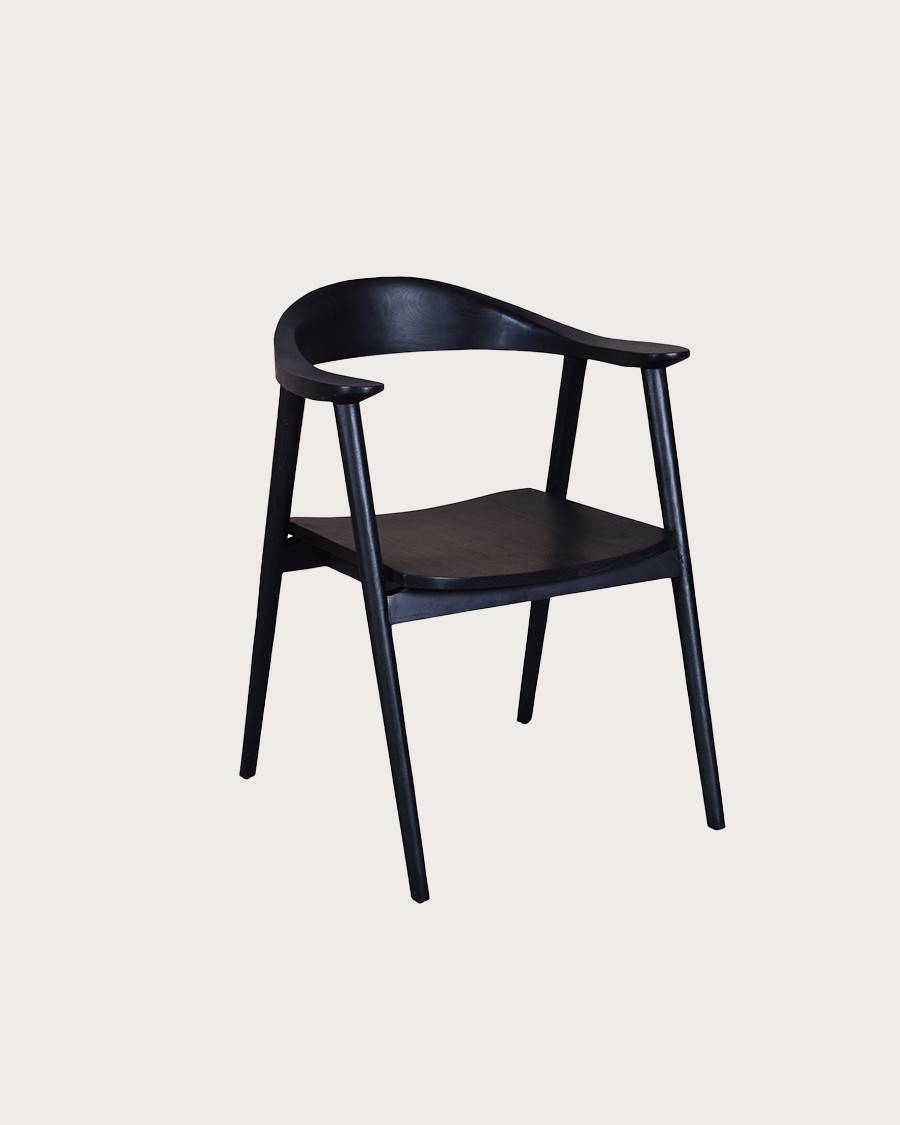 Dewi - Lot de 2 Chaise Dewi en teck massif noir - UNIQKA - Imagen 2