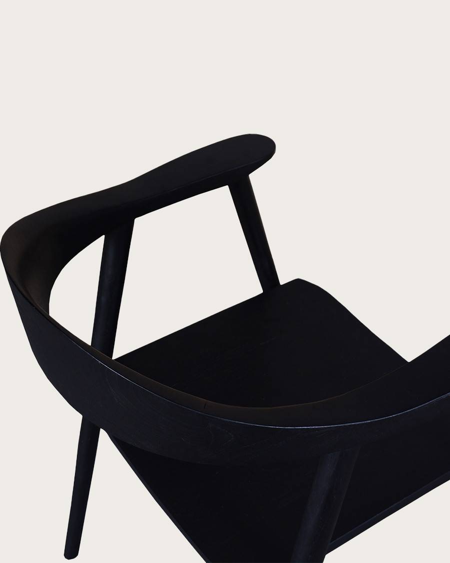 Dewi - Lot de 2 Chaise Dewi en teck massif noir - UNIQKA - Imagen 4