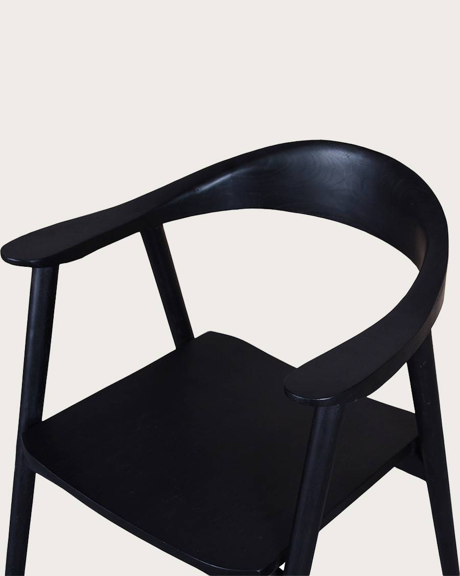 Dewi - Lot de 2 Chaise Dewi en teck massif noir - UNIQKA - Imagen 6