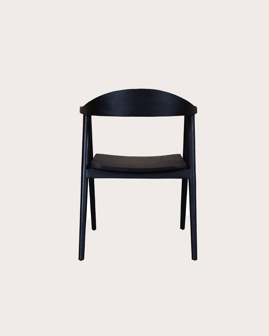 Dewi - Lot de 2 Chaise Dewi en teck massif noir - UNIQKA - Imagen 3