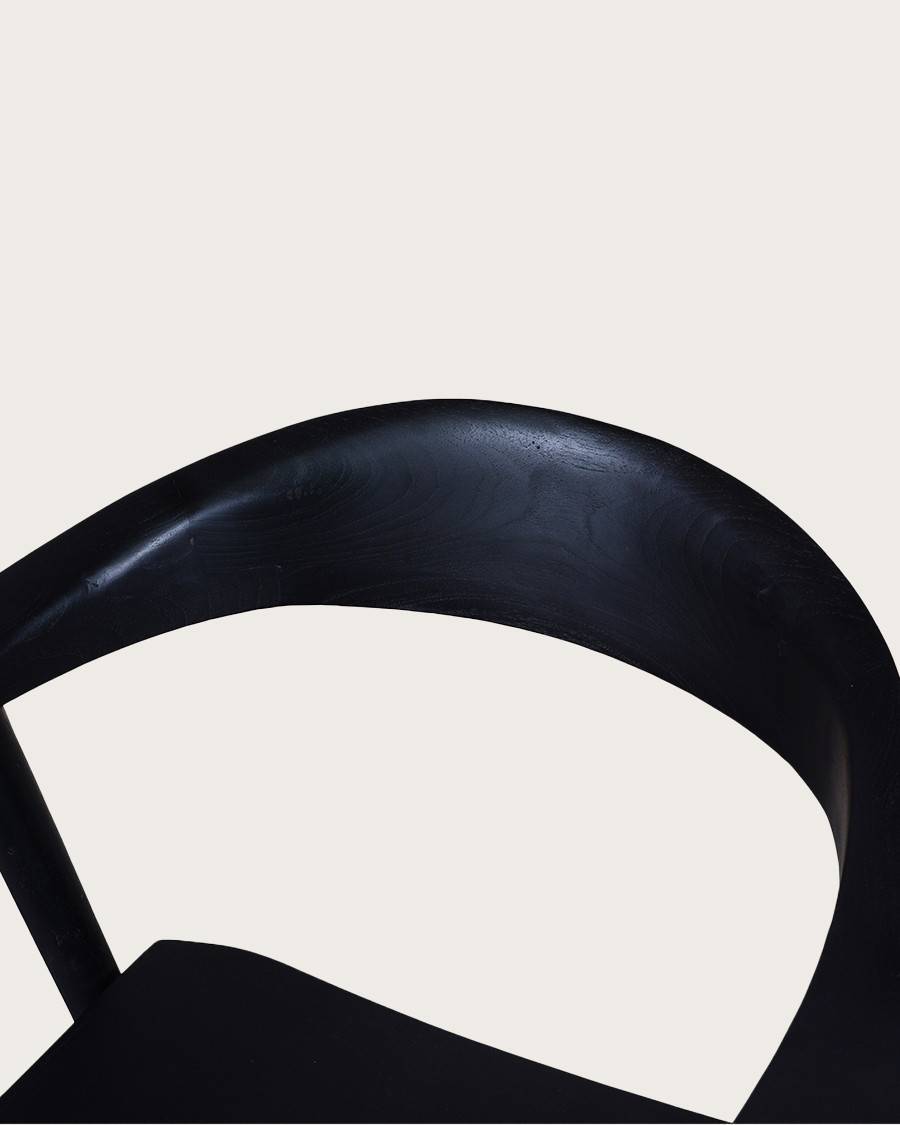 Dewi - Lot de 2 Chaise Dewi en teck massif noir - UNIQKA - Imagen 7