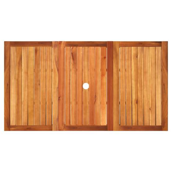 Grande Table de Jardin Rectangulaire 140cm 6 Personnes en Résine Tressée Noire et Bois d'Acacia – ComfortXL Outdoor Living - Image 6