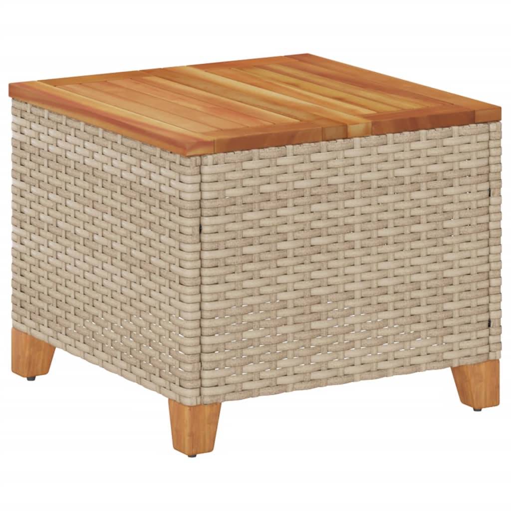 ComfortXL - Table Basse pour Salon de Jardin Beige Carrée, Structure en Polyrotin et Plateau Bois – ComfortXL Outdoor Living - Image 2